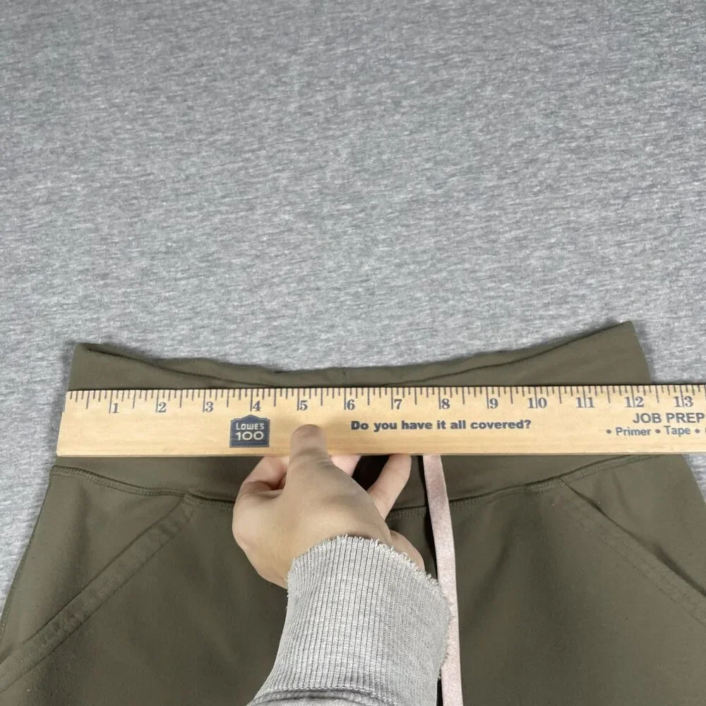 Lululemon Leggings Womens 2 Green Cropped Yoga Slim Pockets Drawstring